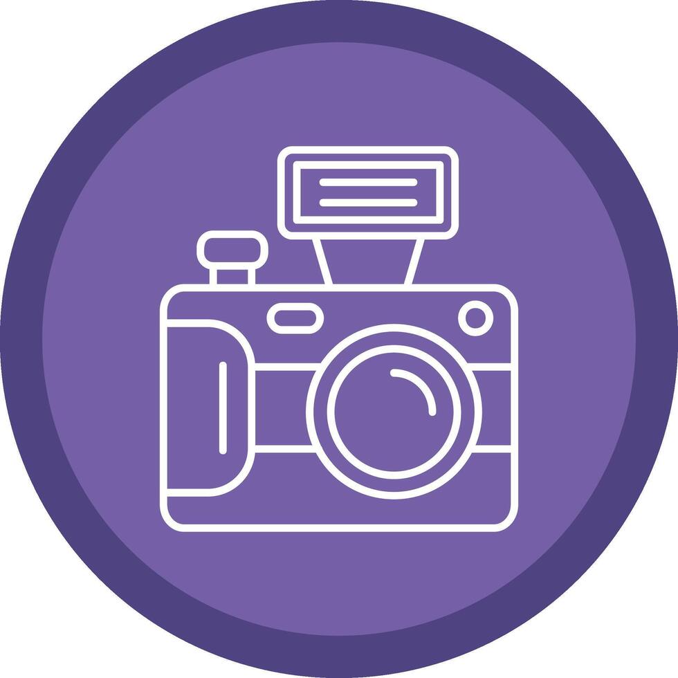 Camera Flat Circle Multicolor Design Icon vector