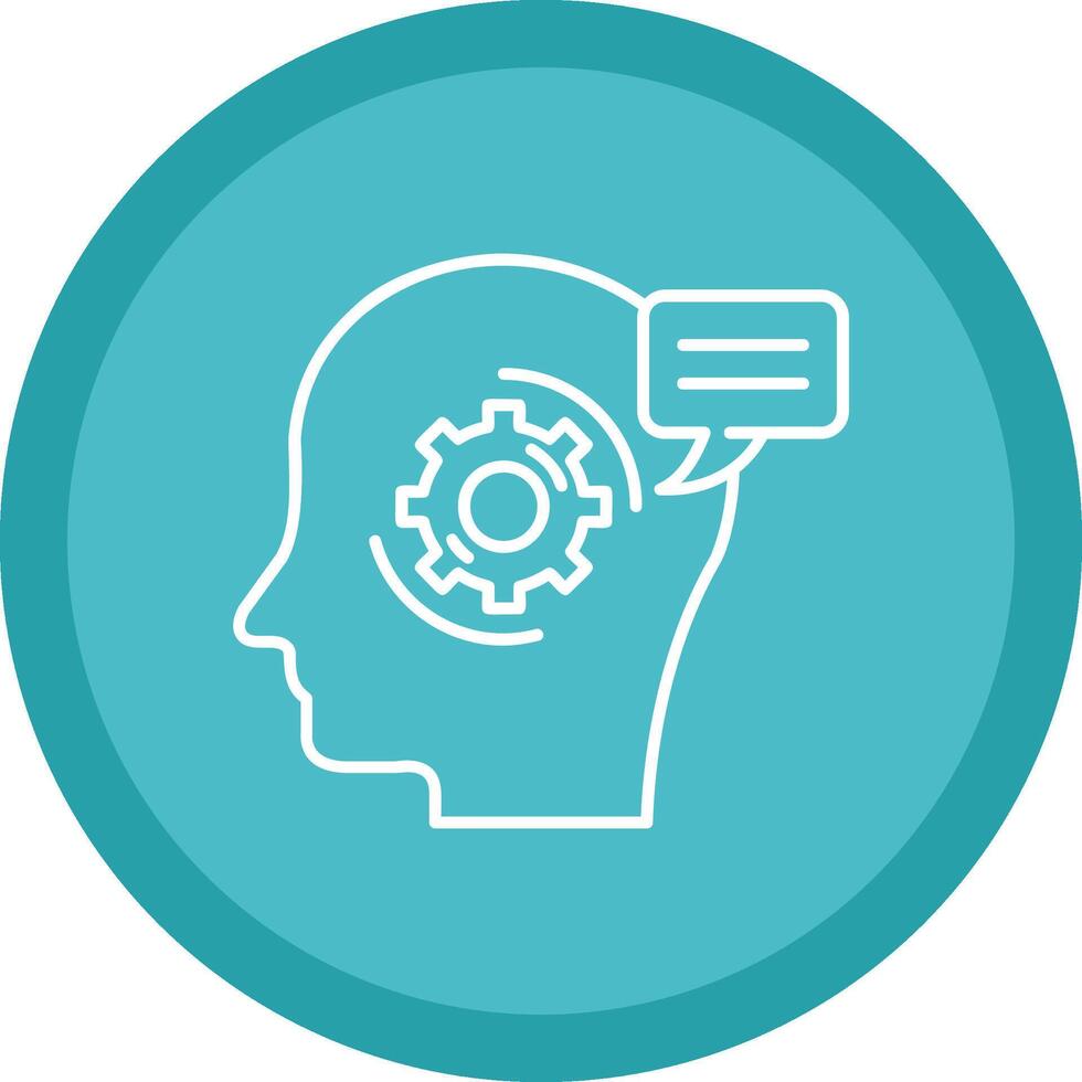 Thinking Flat Circle Multicolor Design Icon vector