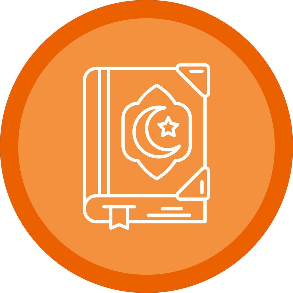 Quran Flat Circle Multicolor Design Icon vector