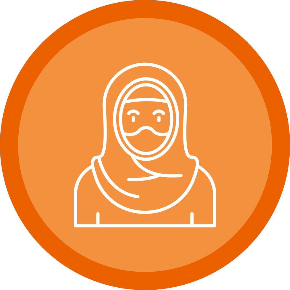 Muslim Flat Circle Multicolor Design Icon vector