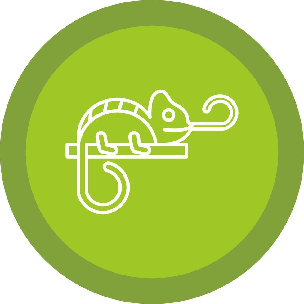 Chameleon Flat Circle Multicolor Design Icon vector
