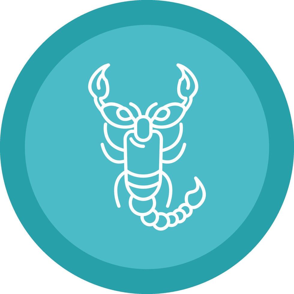 Scorpion Flat Circle Multicolor Design Icon vector