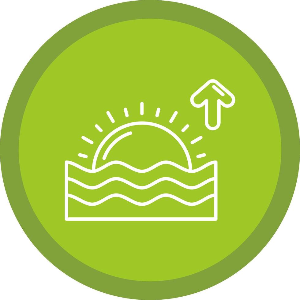 Sunrise Flat Circle Multicolor Design Icon vector