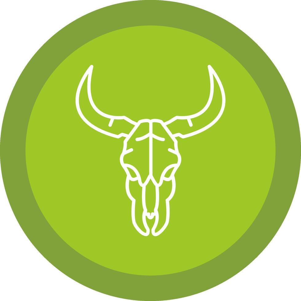 Bull skull Flat Circle Multicolor Design Icon vector