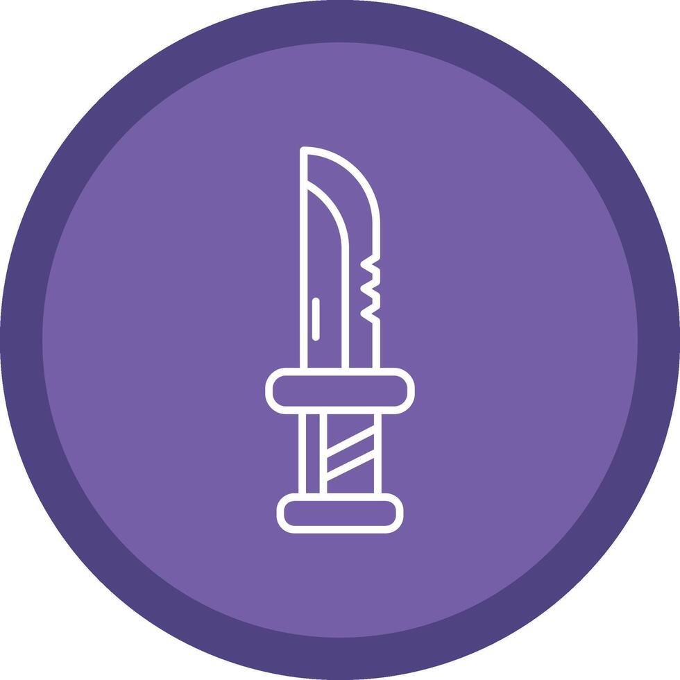 Dagger Flat Circle Multicolor Design Icon vector