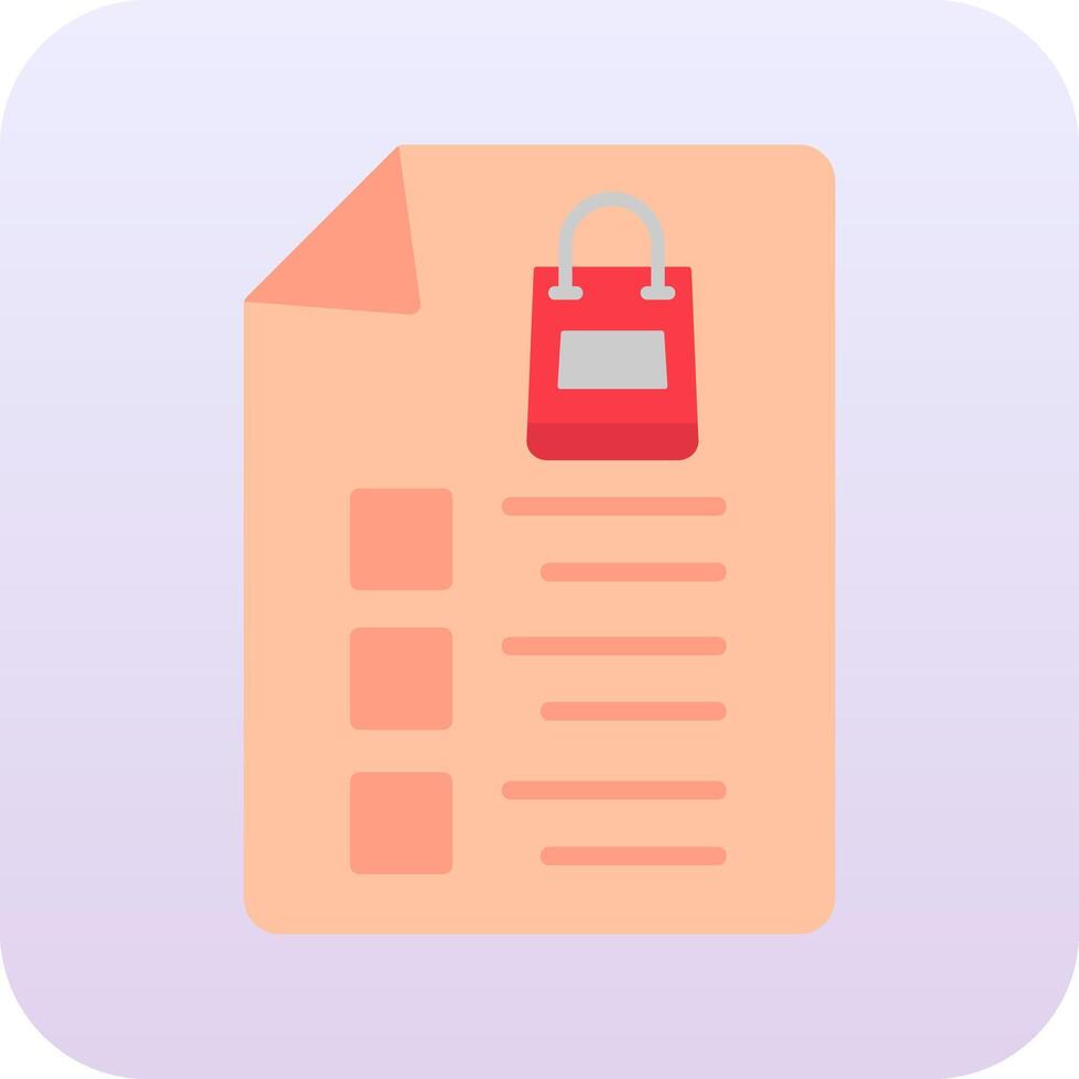 Shopping List Vector Icon