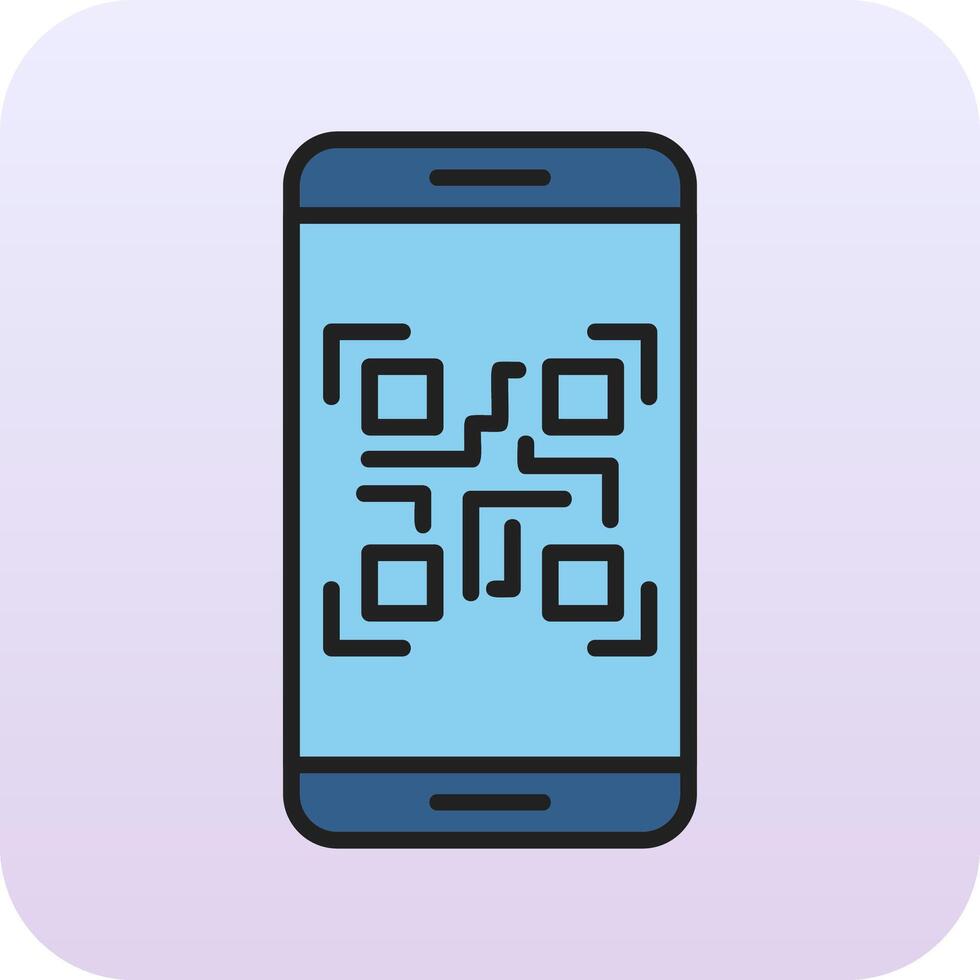 Smartphone Qr Code Vector Icon