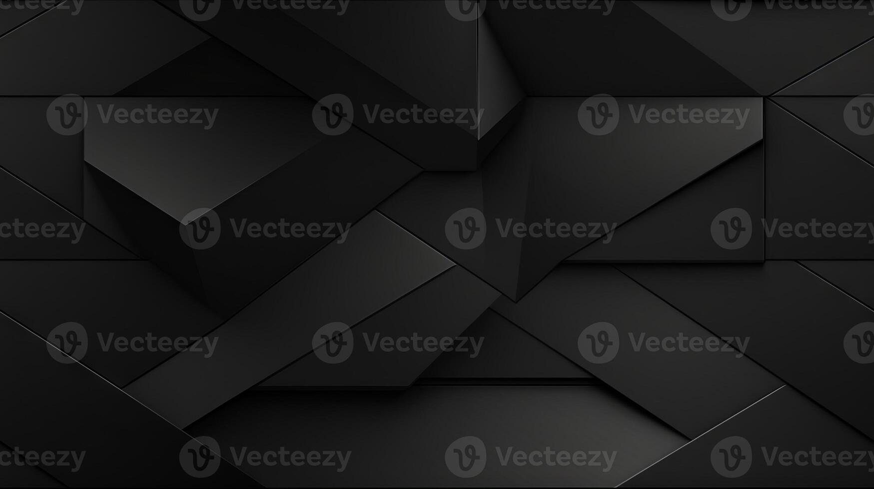 AI generated Dark black Geometric grid background Modern dark abstract texture seamless pattern photo