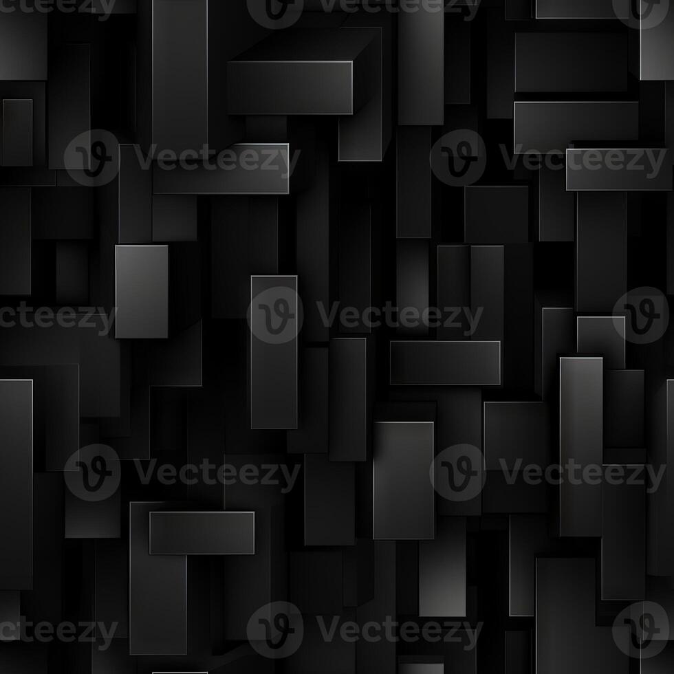 AI generated Dark black Geometric grid background Modern dark abstract texture seamless pattern photo