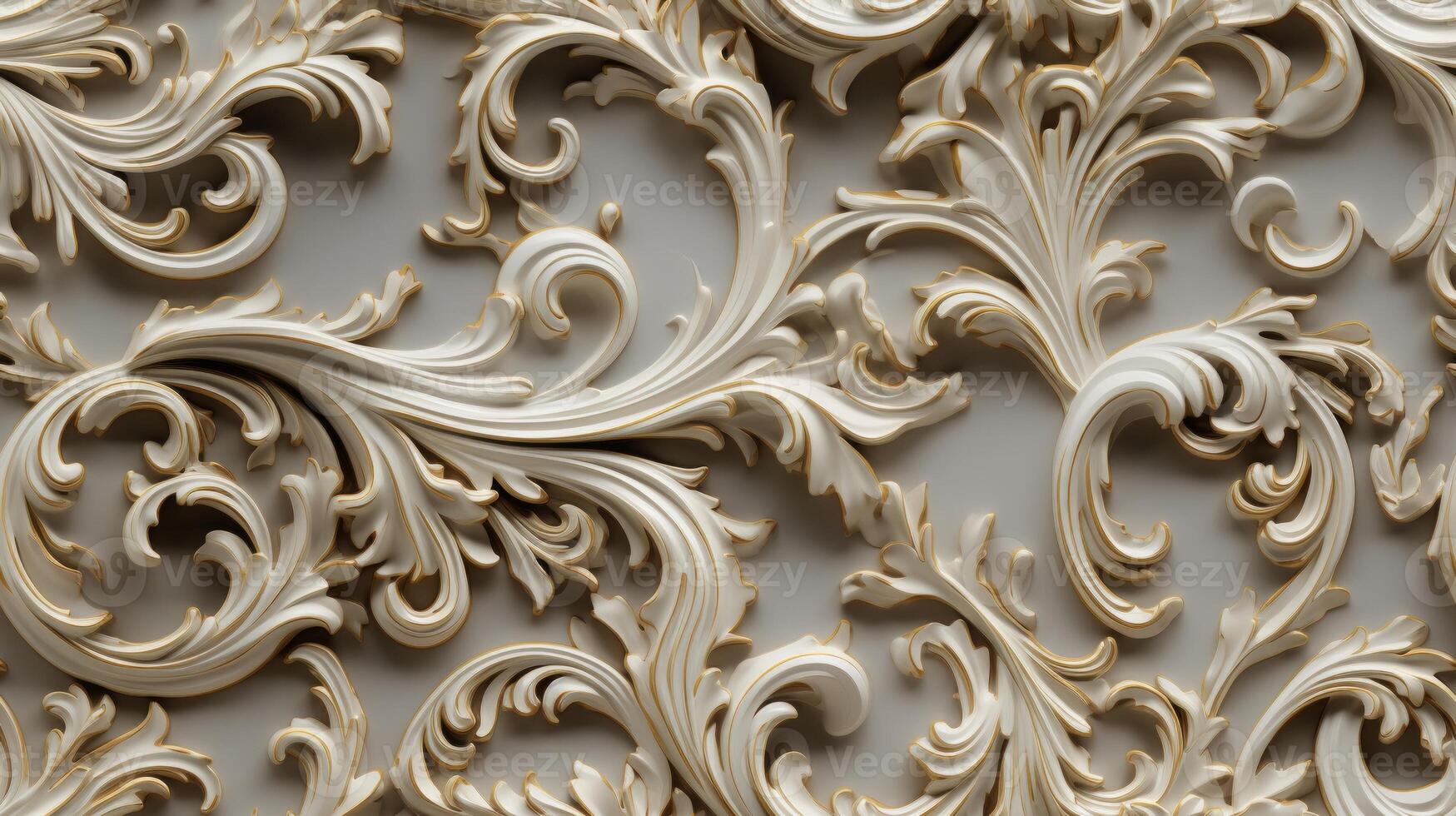 AI generated Seamless pattern Royal vintage Victorian Gothic background Rococo venzel and whorl photo