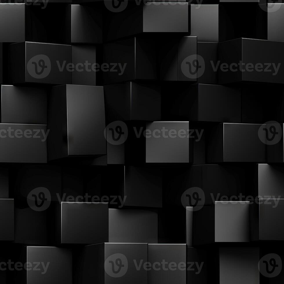 AI generated Dark black Geometric grid background Modern dark abstract texture seamless pattern photo