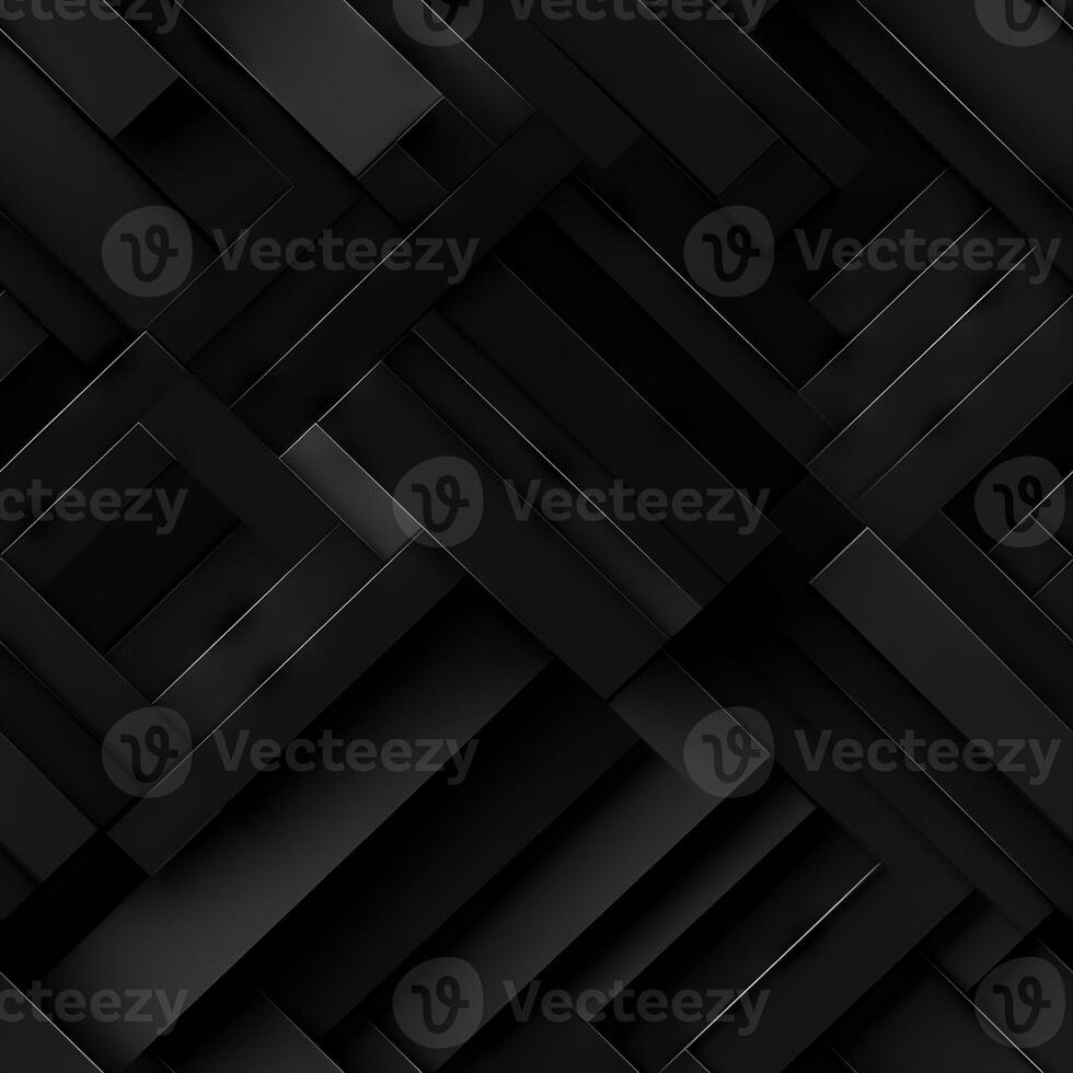 AI generated Dark black Geometric grid background Modern dark abstract texture seamless pattern photo