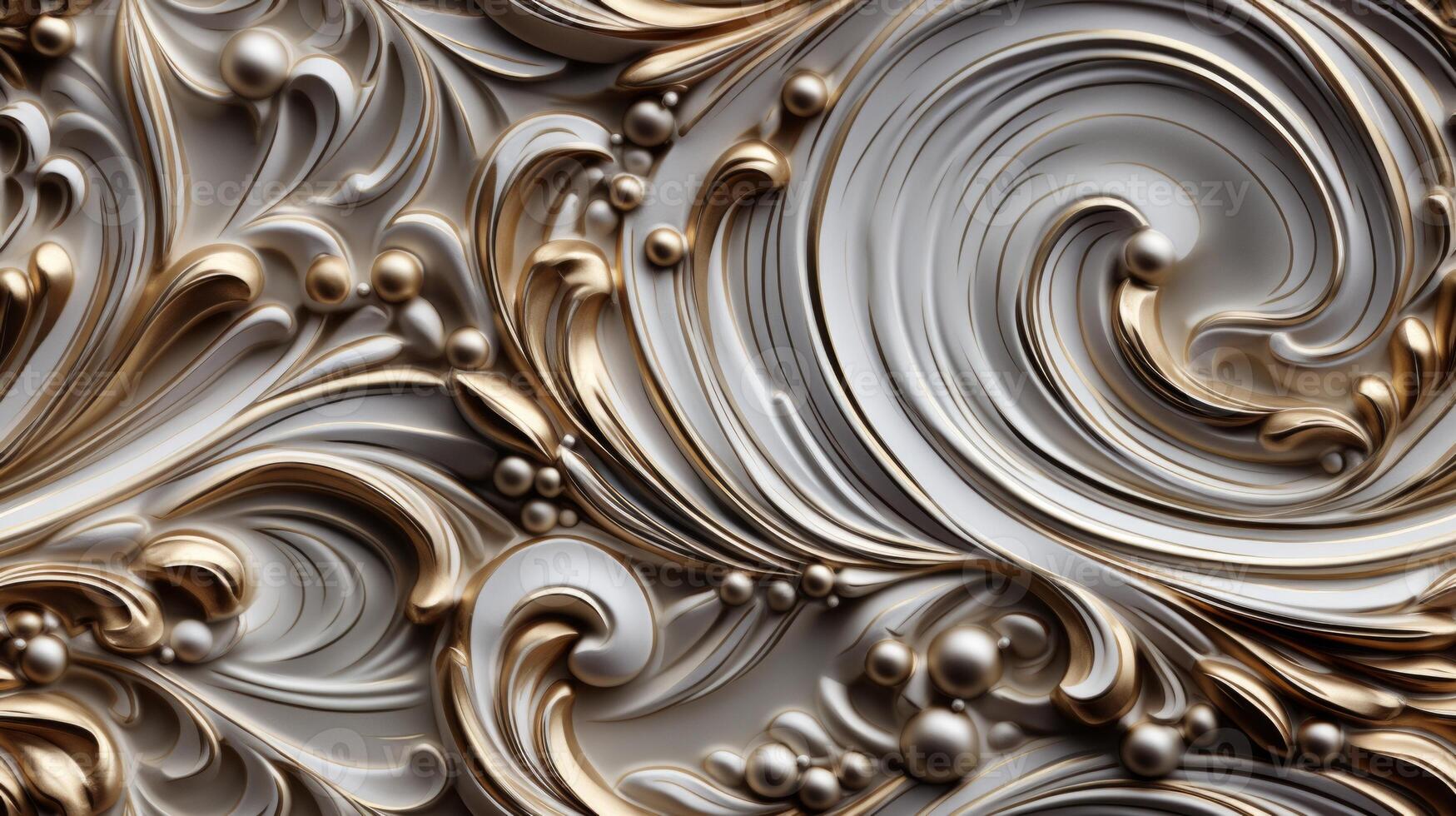 AI generated Seamless pattern Royal vintage Victorian Gothic background Rococo venzel and whorl photo