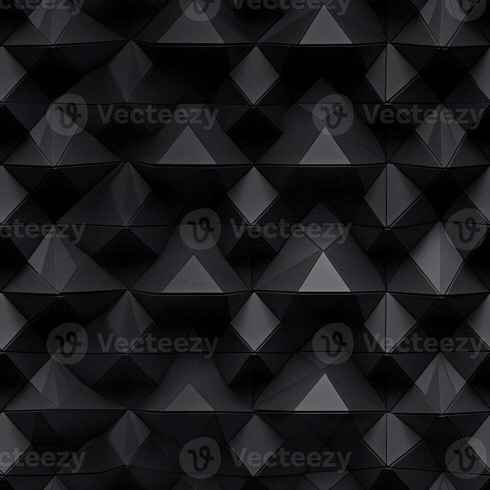 AI generated Dark black Geometric grid background Modern dark abstract texture seamless pattern photo