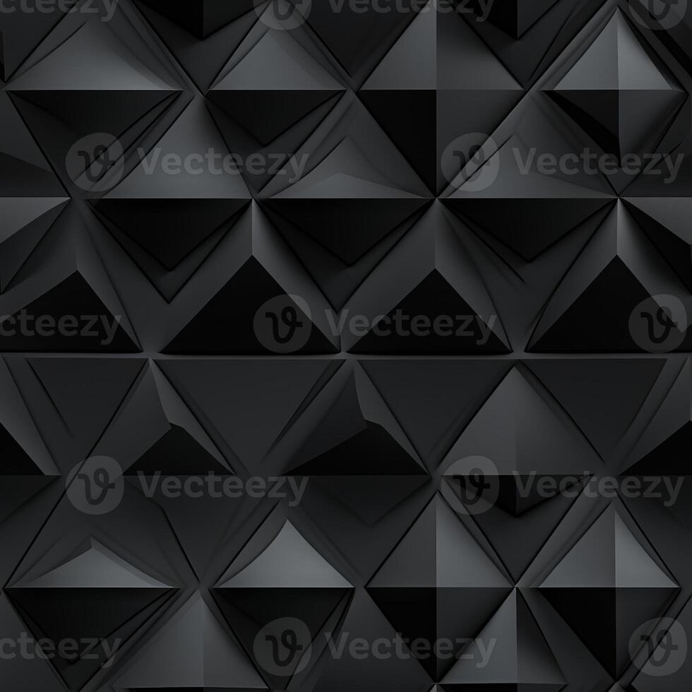 AI generated Dark black Geometric grid background Modern dark abstract texture seamless pattern photo