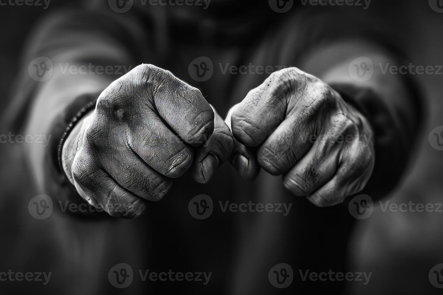 Pair of hands clenched into fists. photo
