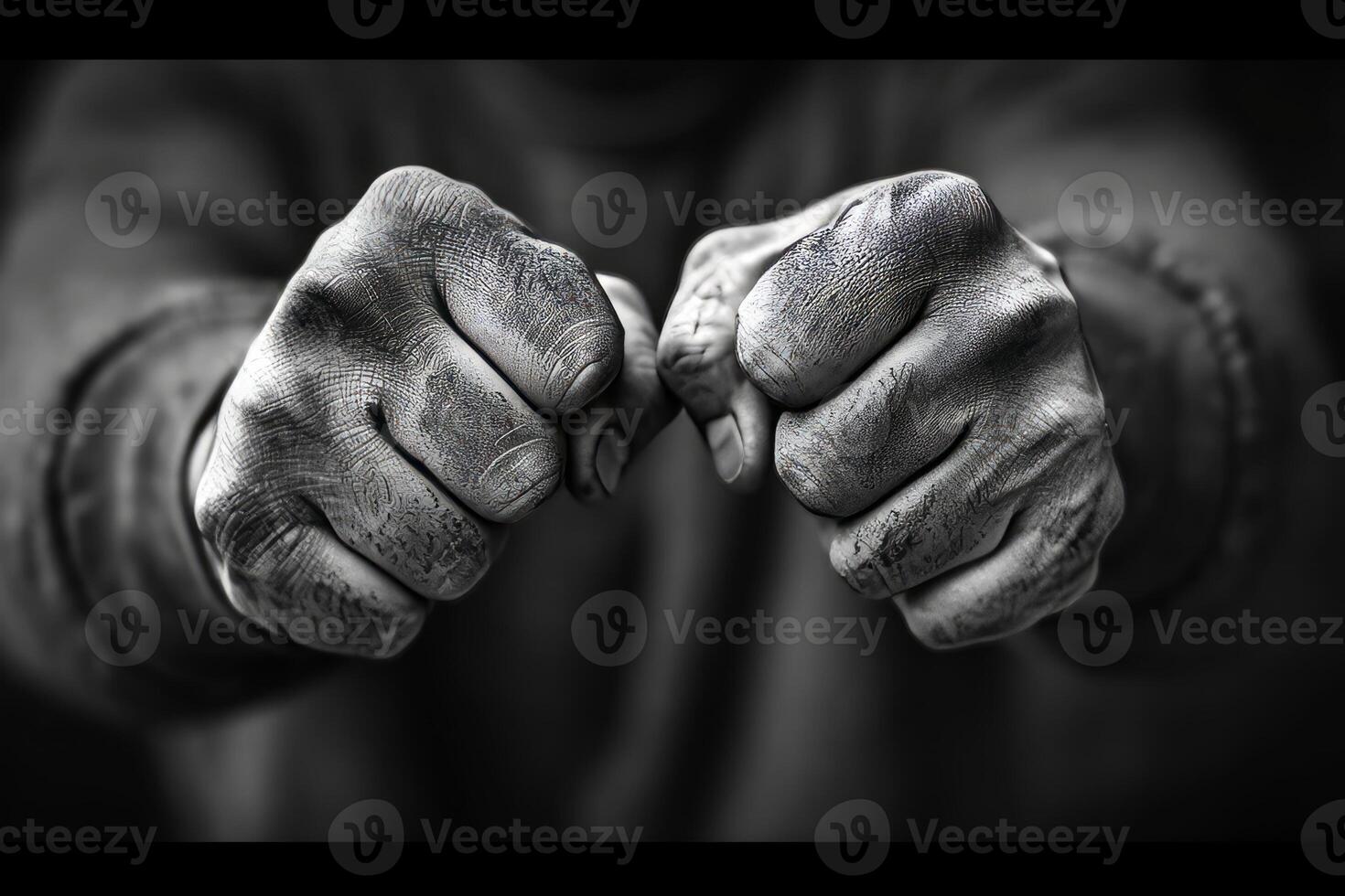 Pair of hands clenched into fists. photo