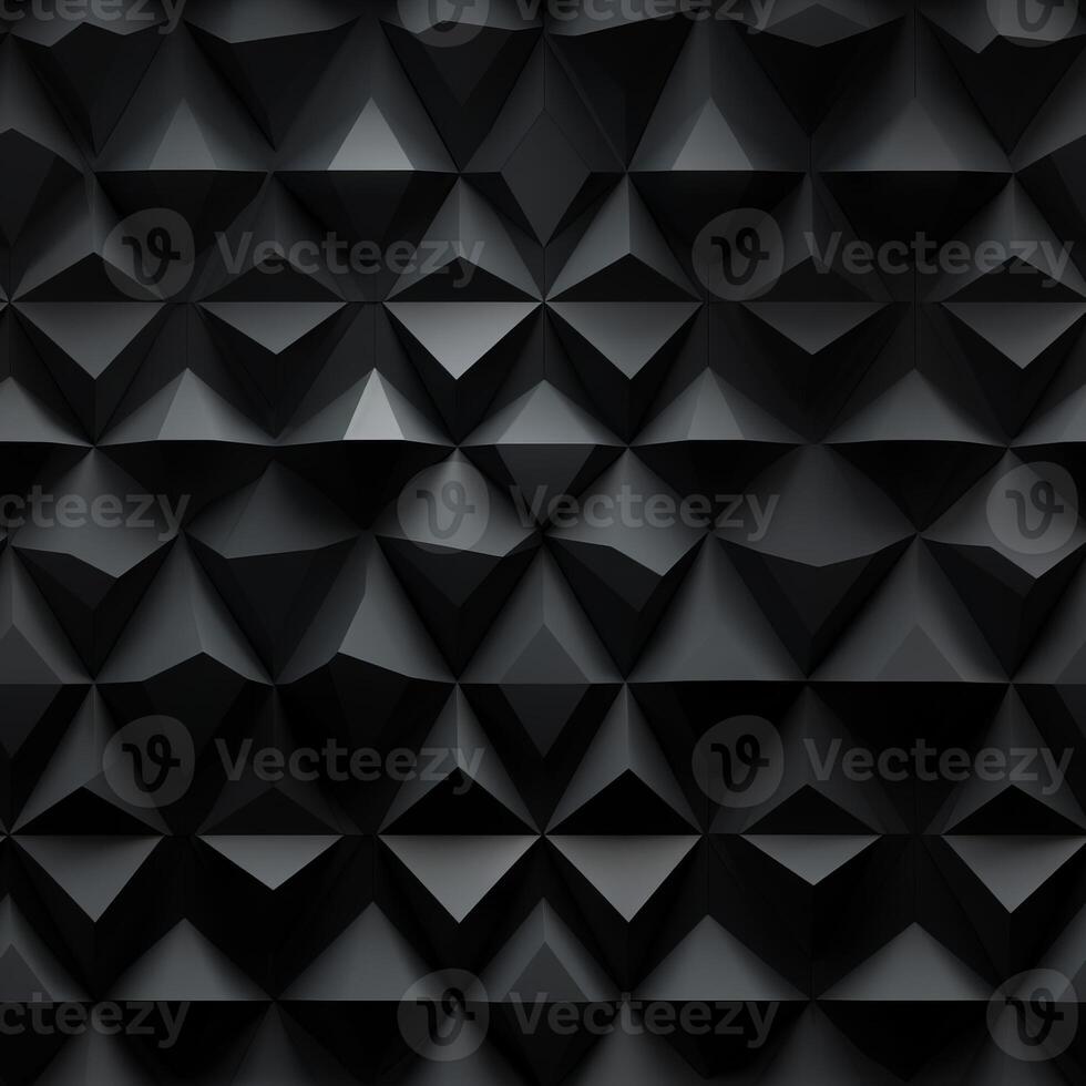 AI generated Dark black Geometric grid background Modern dark abstract texture seamless pattern photo