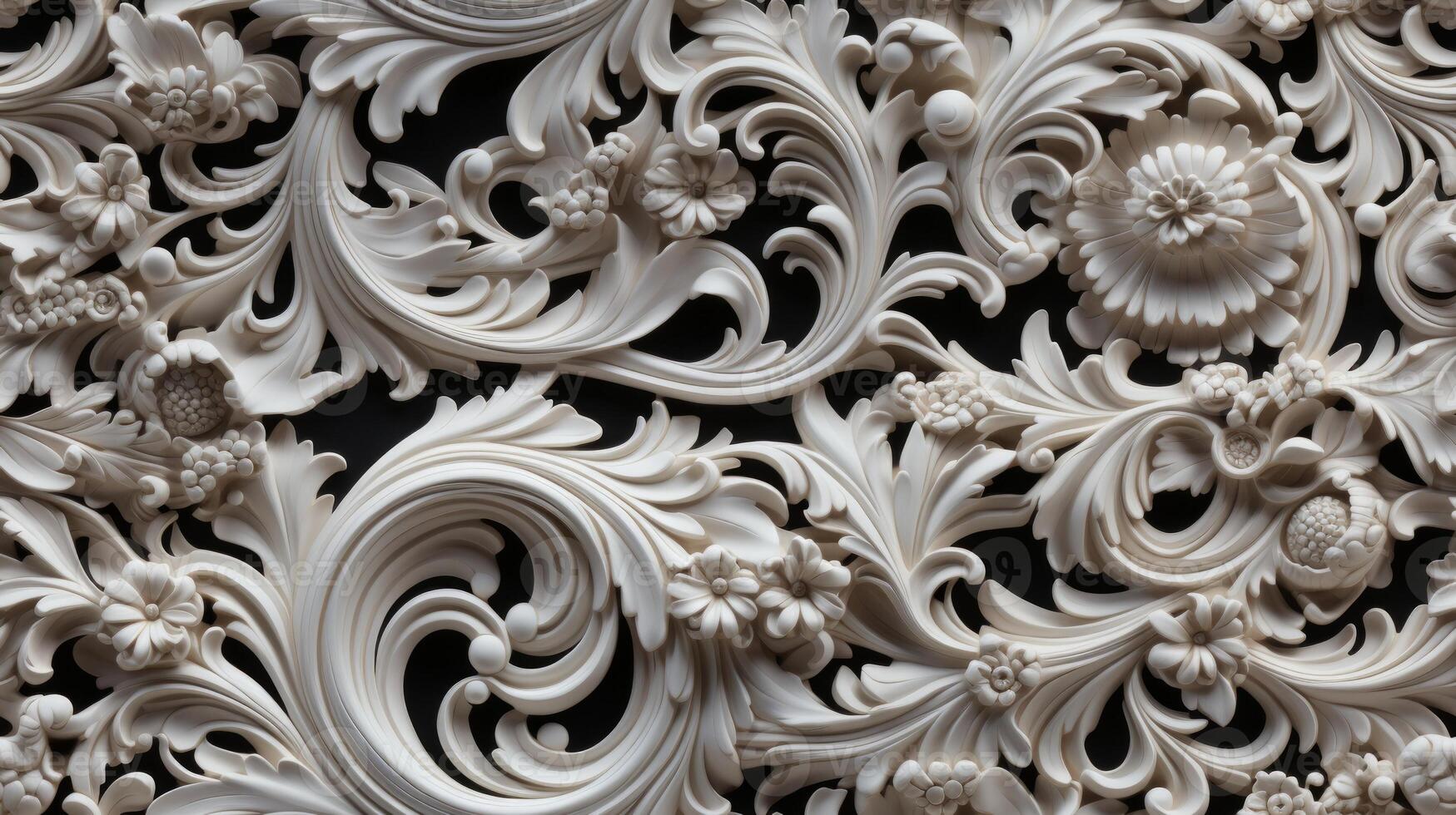 AI generated Seamless pattern Royal vintage Victorian Gothic background Rococo venzel and whorl photo