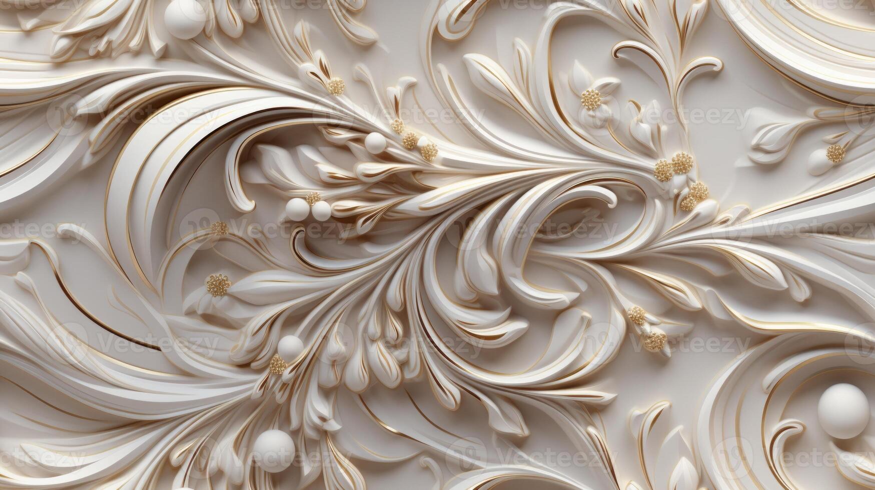 AI generated Seamless pattern Royal vintage Victorian Gothic background Rococo venzel and whorl photo