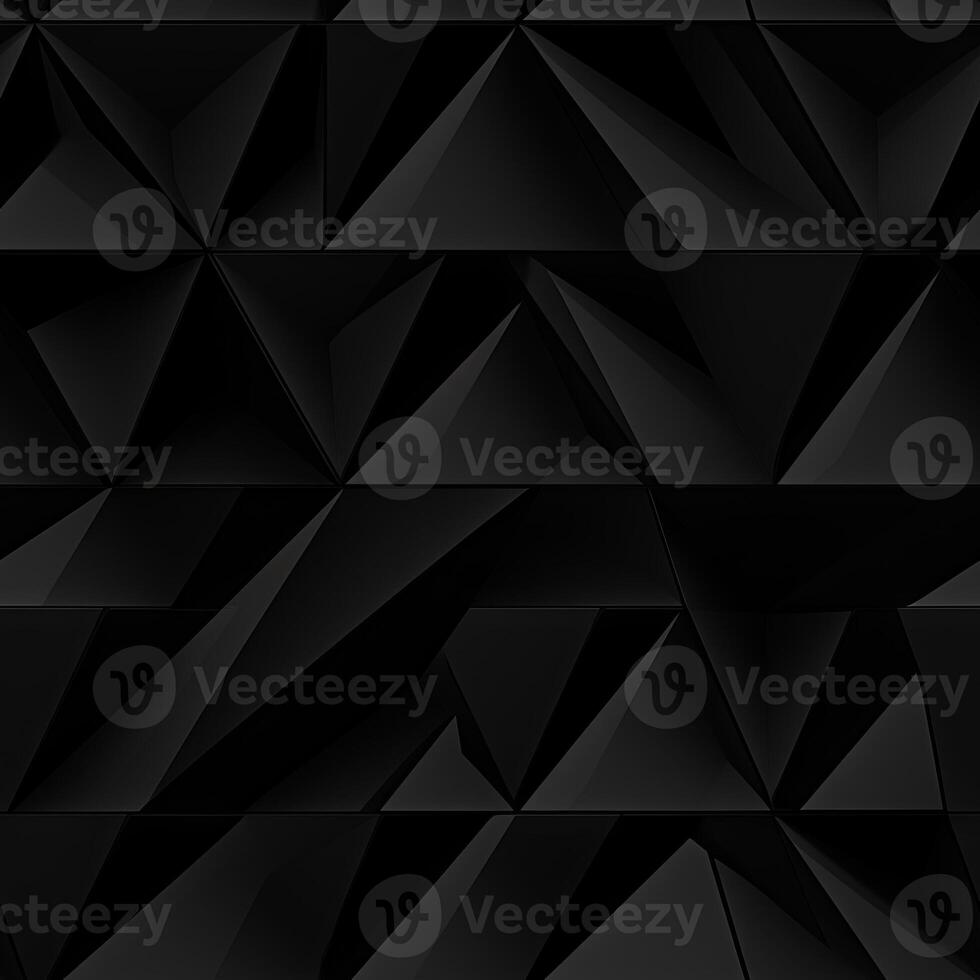 AI generated Dark black Geometric grid background Modern dark abstract texture seamless pattern photo