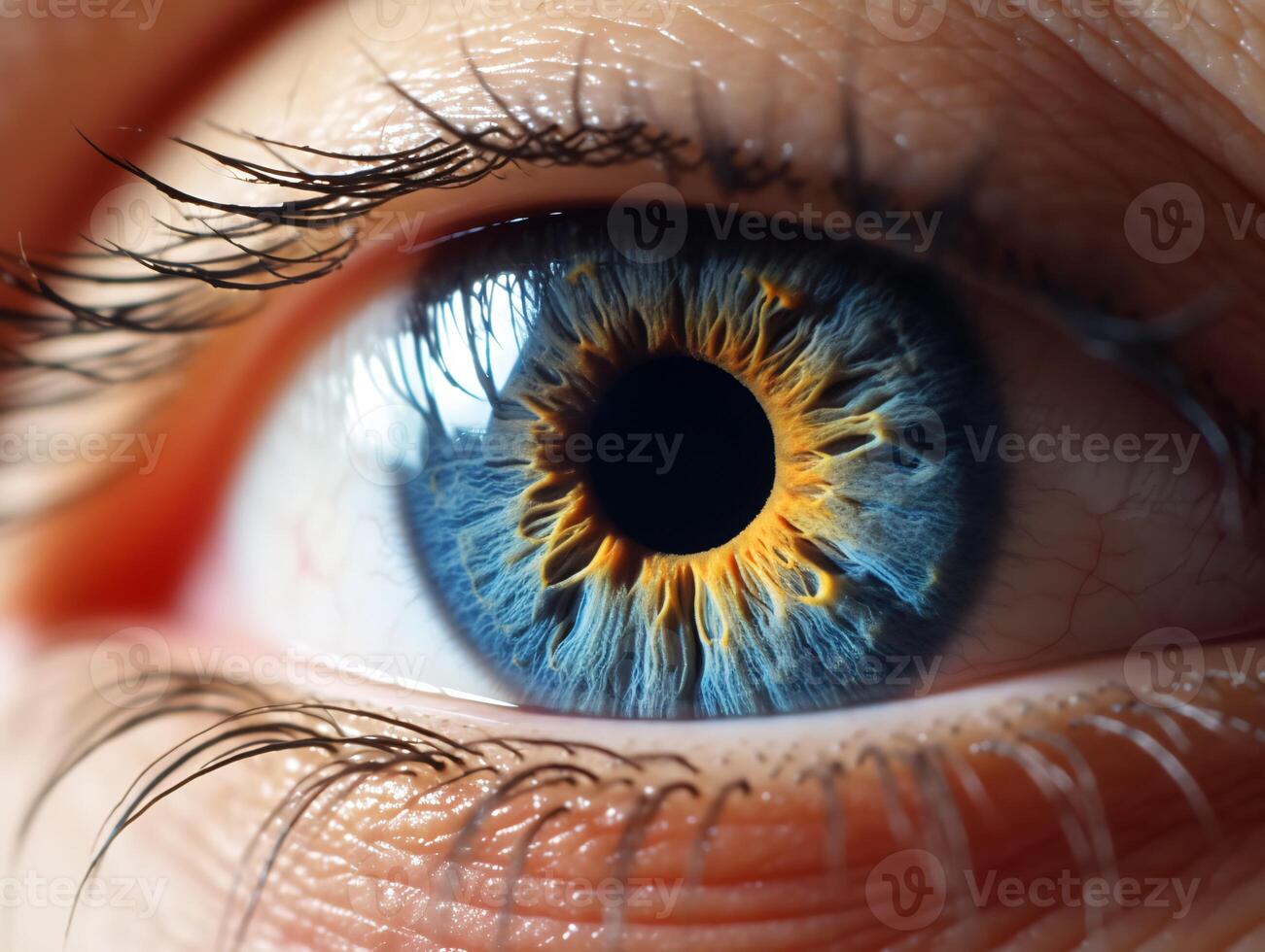 AI generated Close up of human eye. photo