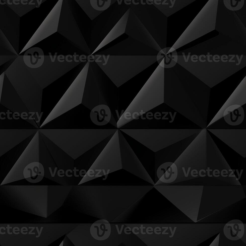 AI generated Dark black Geometric grid background Modern dark abstract texture seamless pattern photo