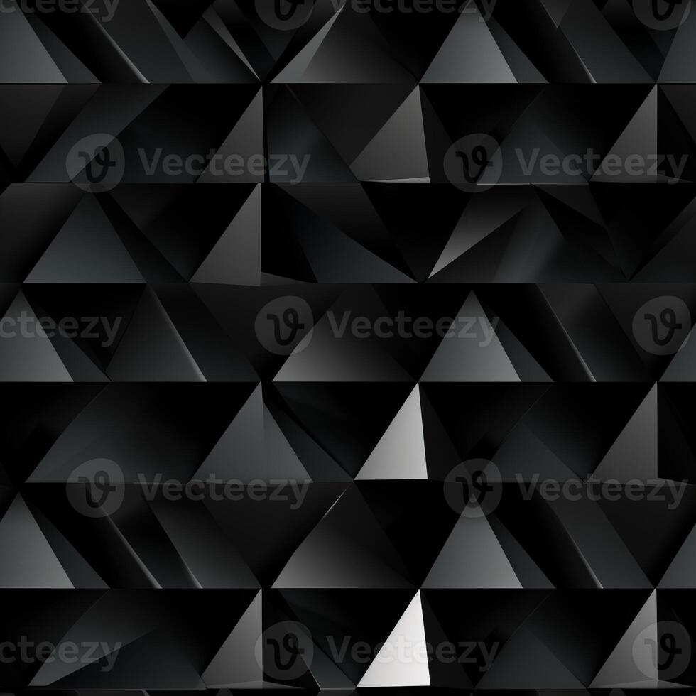 AI generated Dark black Geometric grid background Modern dark abstract texture seamless pattern photo