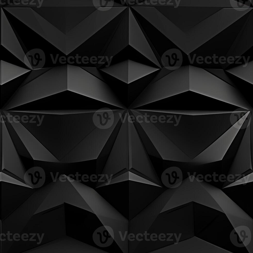 AI generated Dark black Geometric grid background Modern dark abstract texture seamless pattern photo