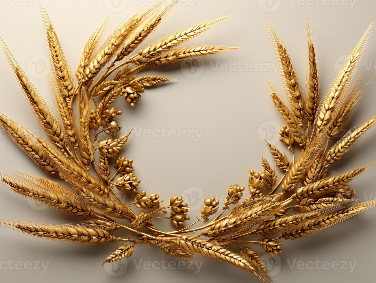 AI generated Beautiful golden and white feathers on a white background. photo