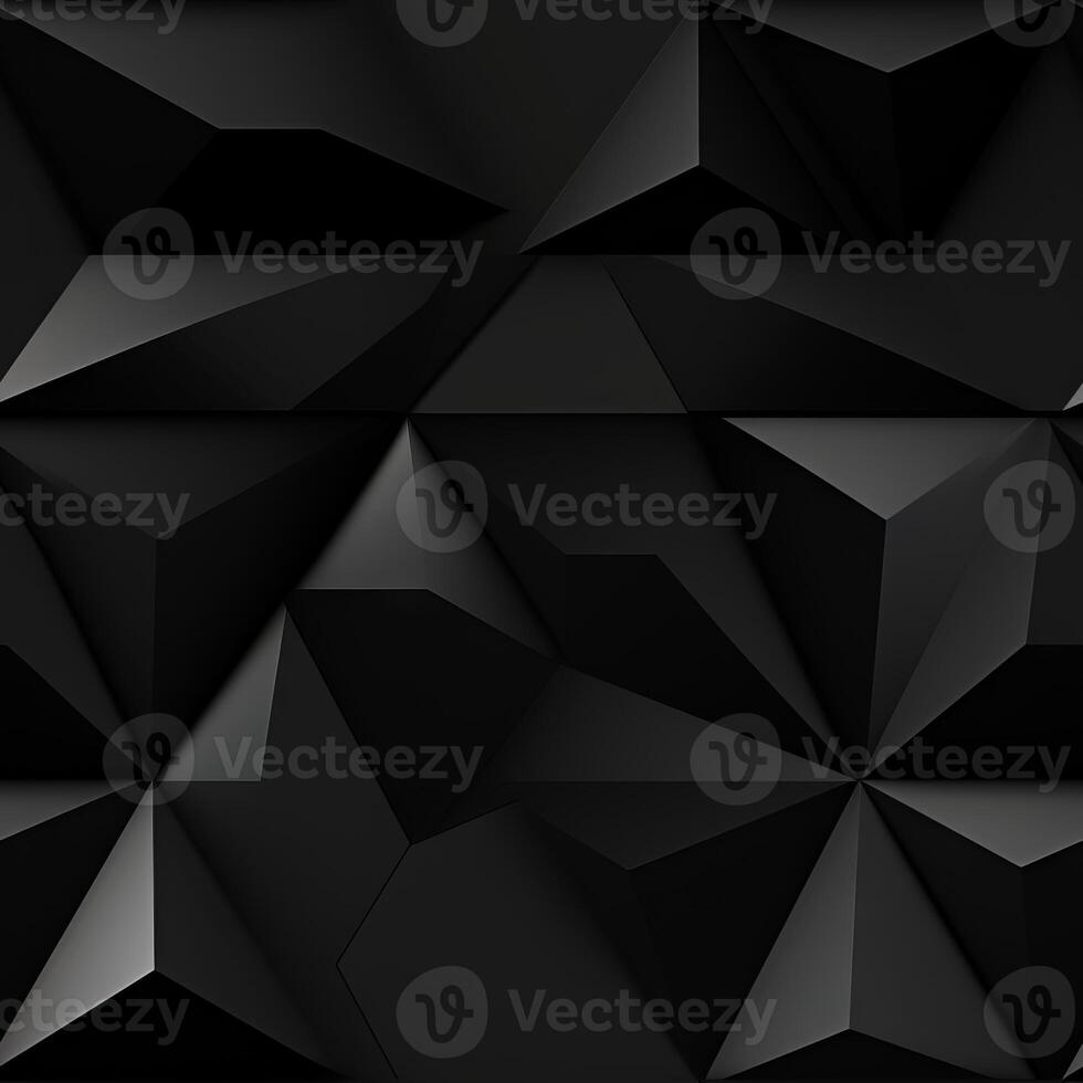 AI generated Dark black Geometric grid background Modern dark abstract texture seamless pattern photo