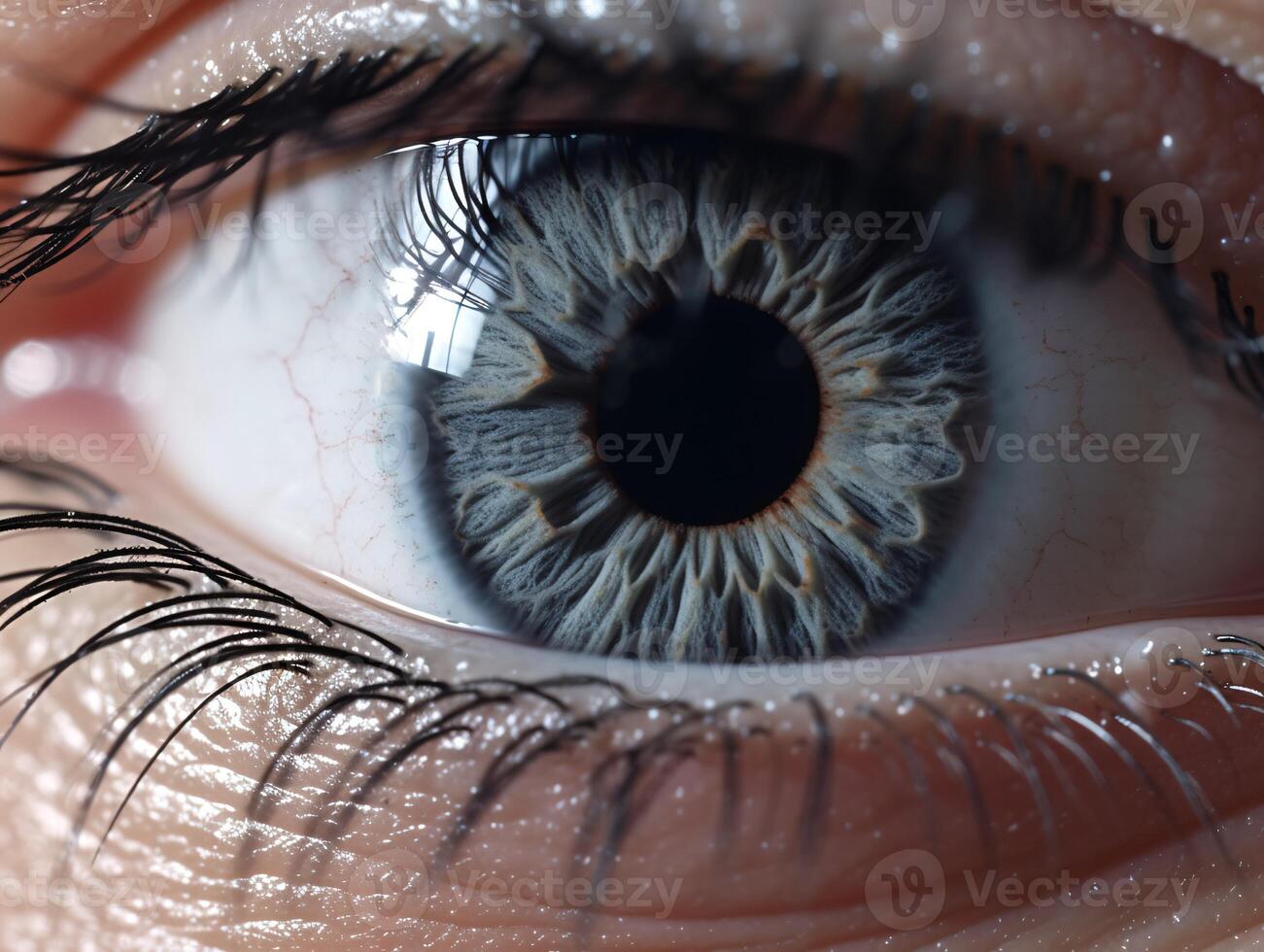 AI generated Close up of human eye. photo