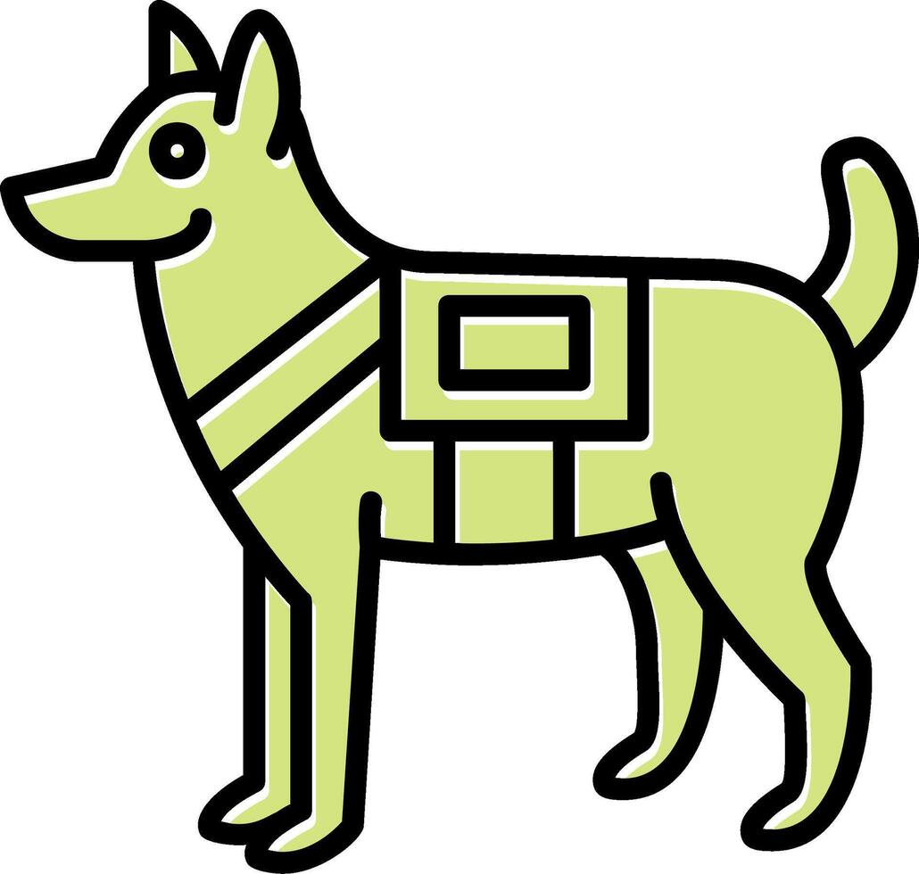 militar perro vector icono