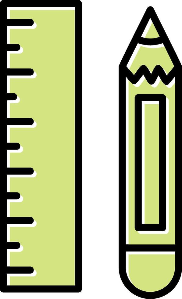 Pencil And Ruler Vector Icon