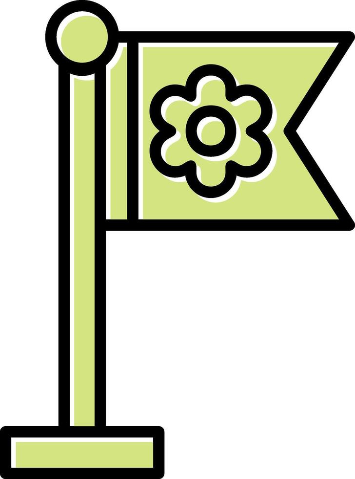 Sakura Flag Vector Icon