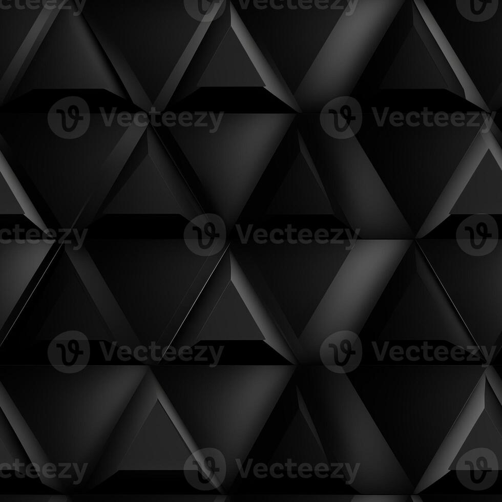 AI generated Dark black Geometric grid background Modern dark abstract texture seamless pattern photo