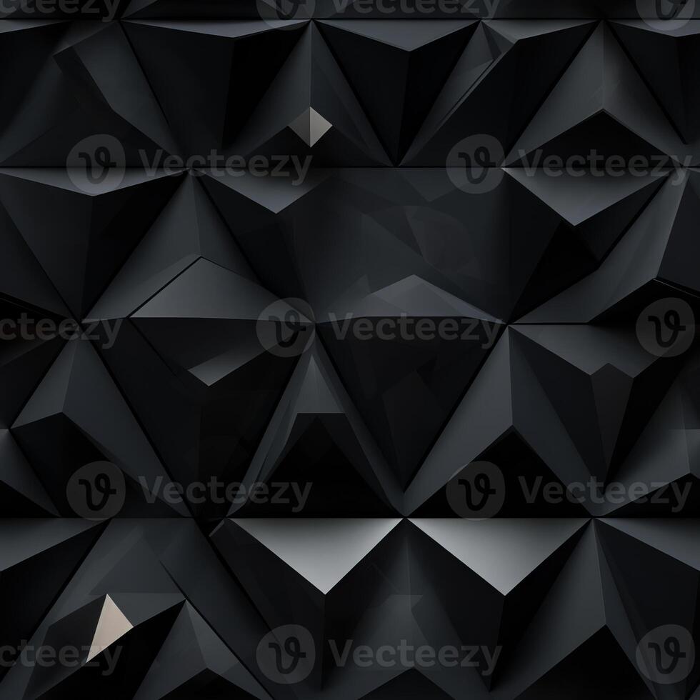 AI generated Dark black Geometric grid background Modern dark abstract texture seamless pattern photo