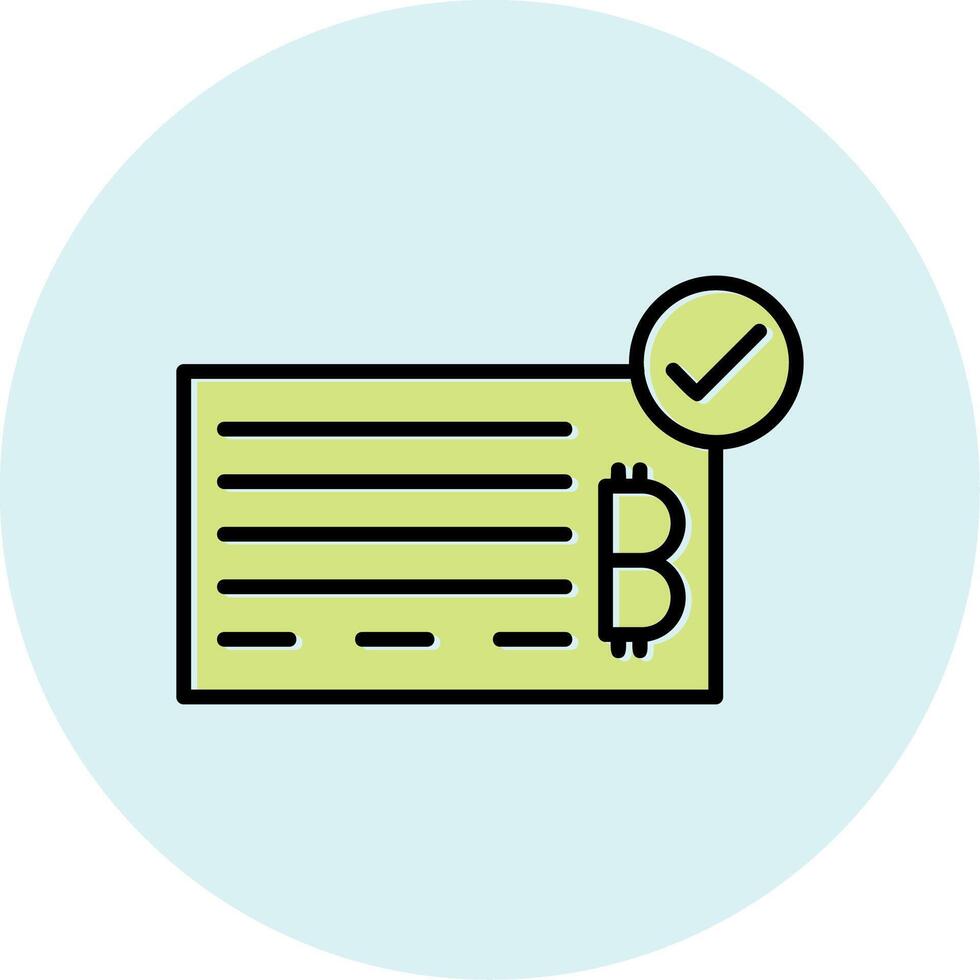 Bank Check Vector Icon