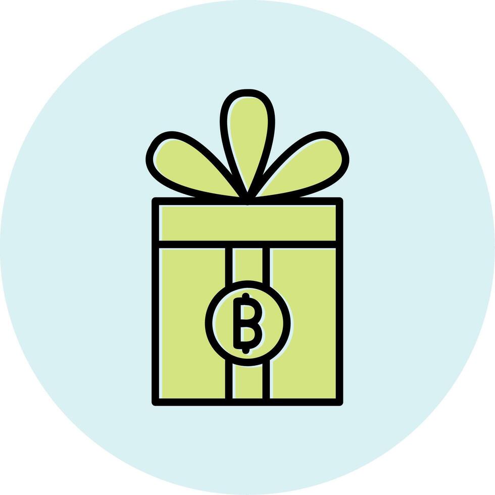 regalo bitcoin vector icono