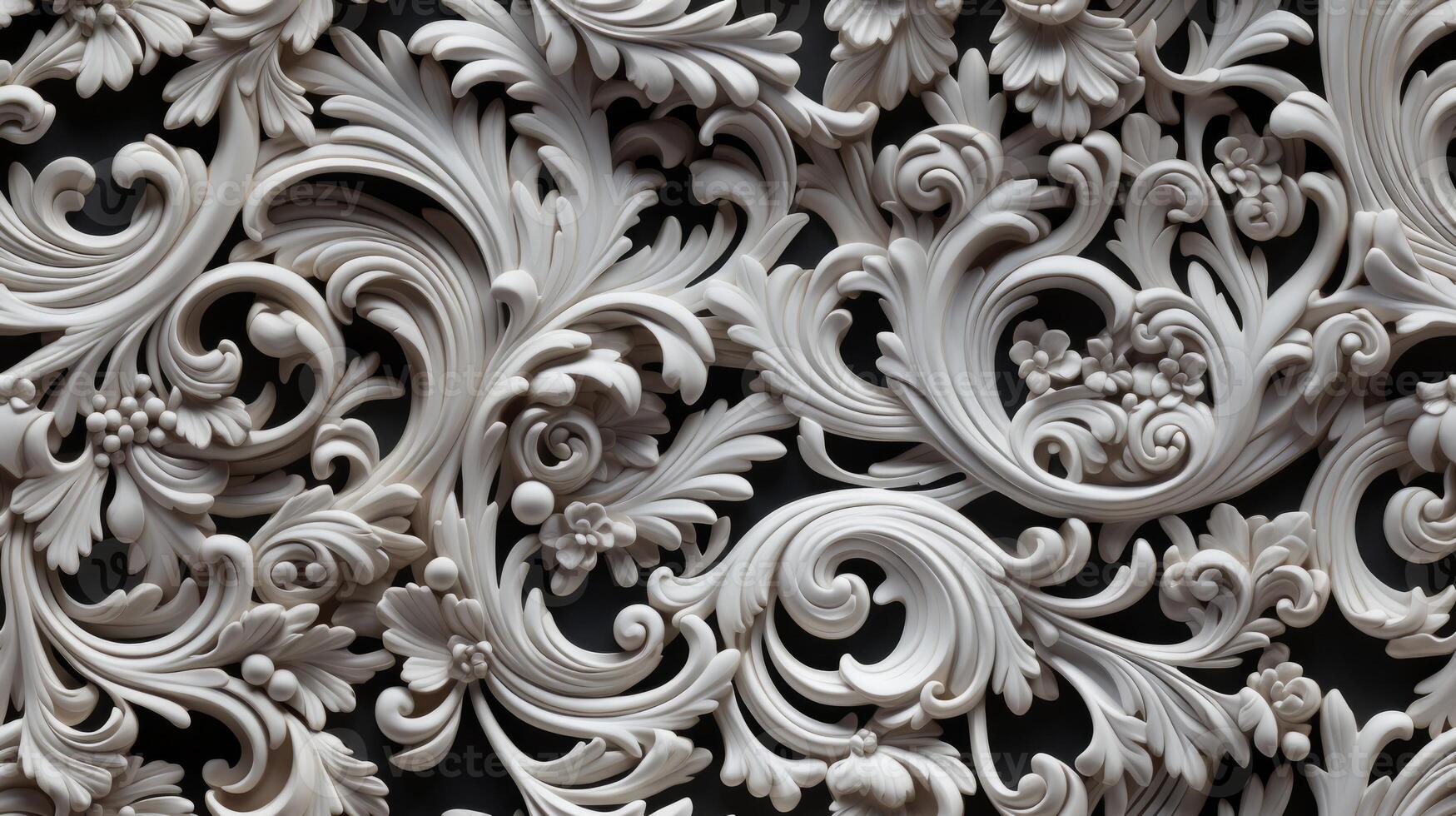 AI generated Seamless pattern Royal vintage Victorian Gothic background Rococo venzel and whorl photo
