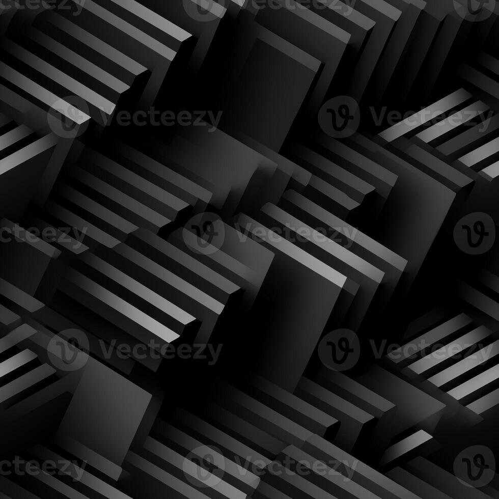 AI generated Dark black Geometric grid background Modern dark abstract texture seamless pattern photo