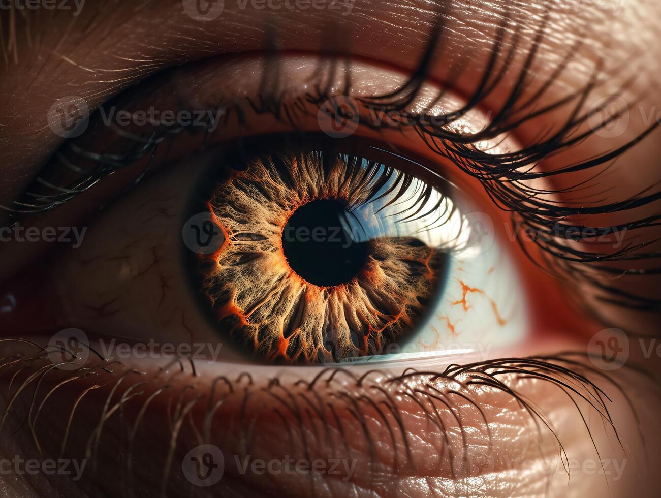 AI generated Close up of human eye. photo