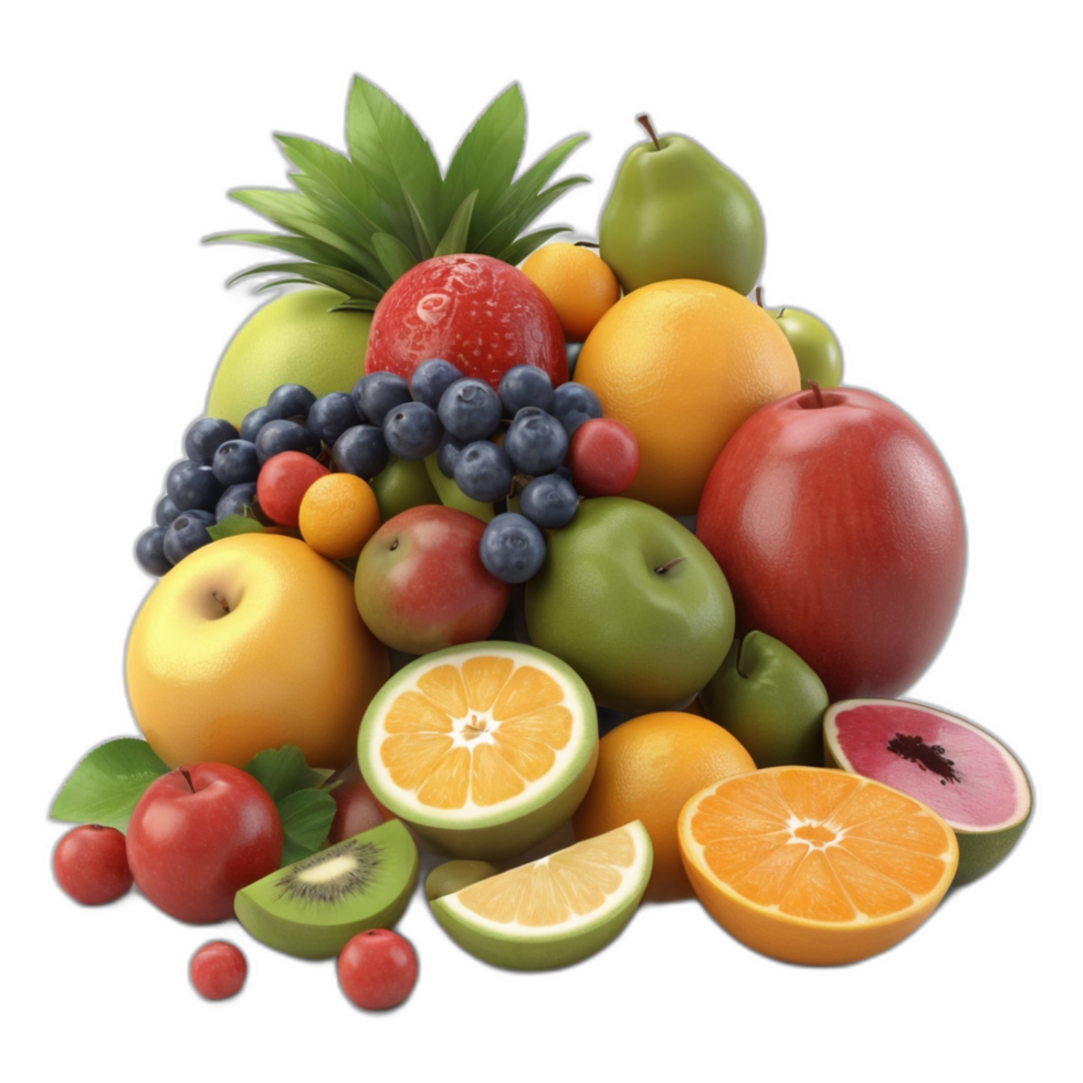 3d rendered mix fruits png