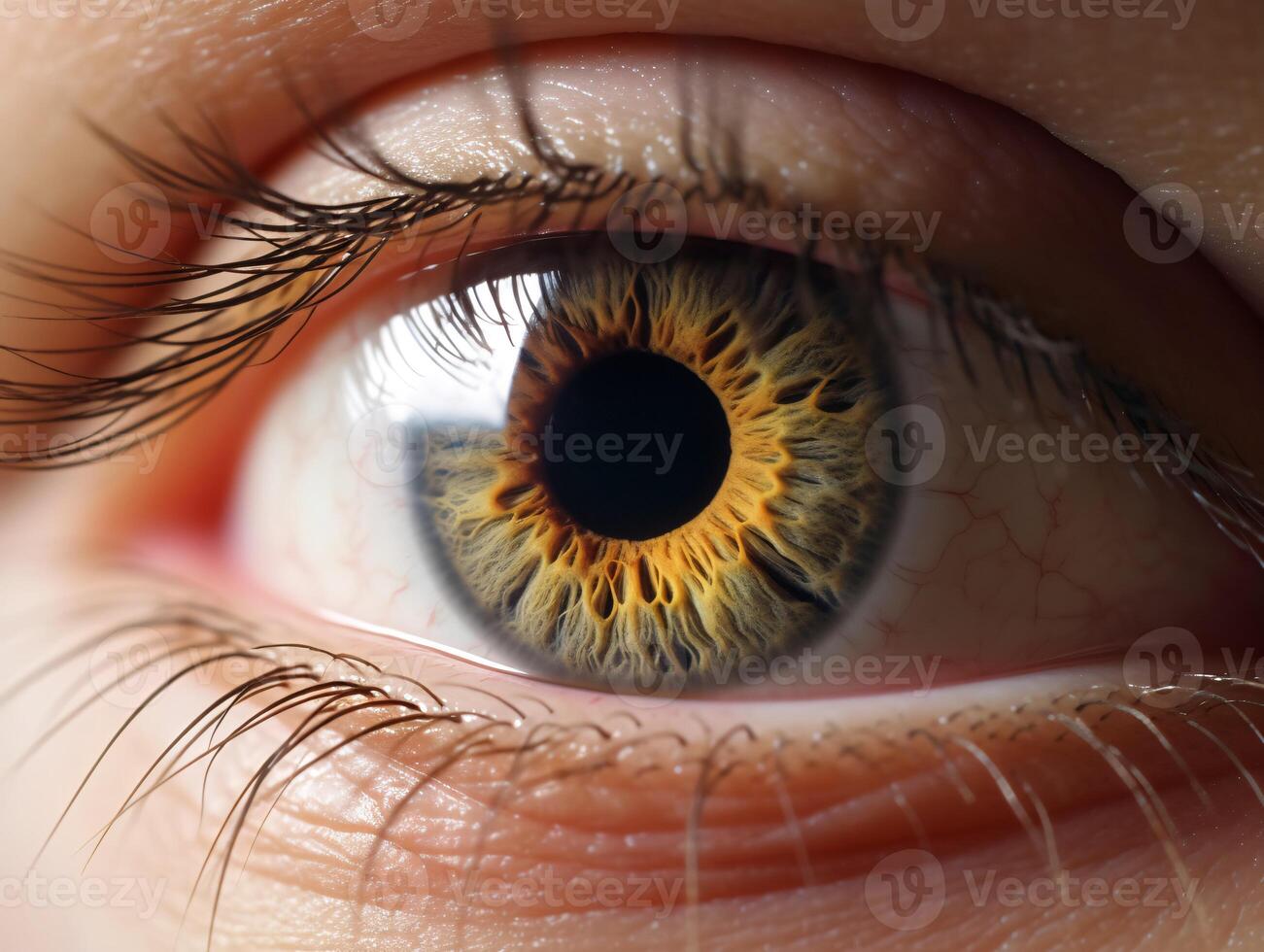 AI generated Close up of human eye. photo