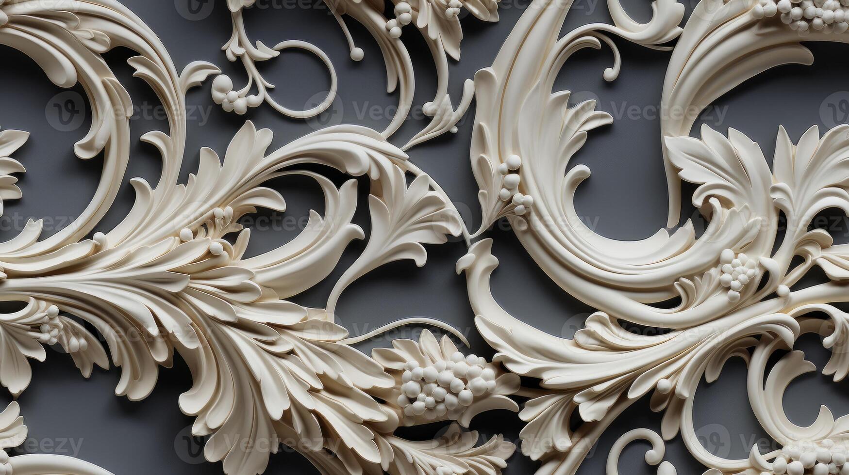 AI generated Seamless pattern Royal vintage Victorian Gothic background Rococo venzel and whorl photo
