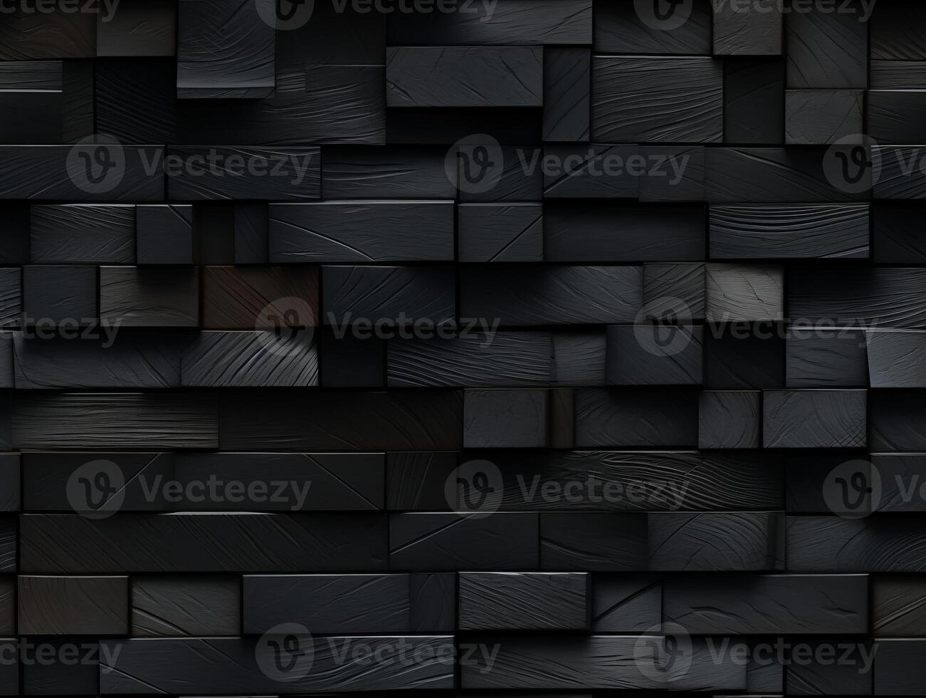 AI generated Dark black wooden Geometric grid background Modern dark abstract texture seamless pattern photo