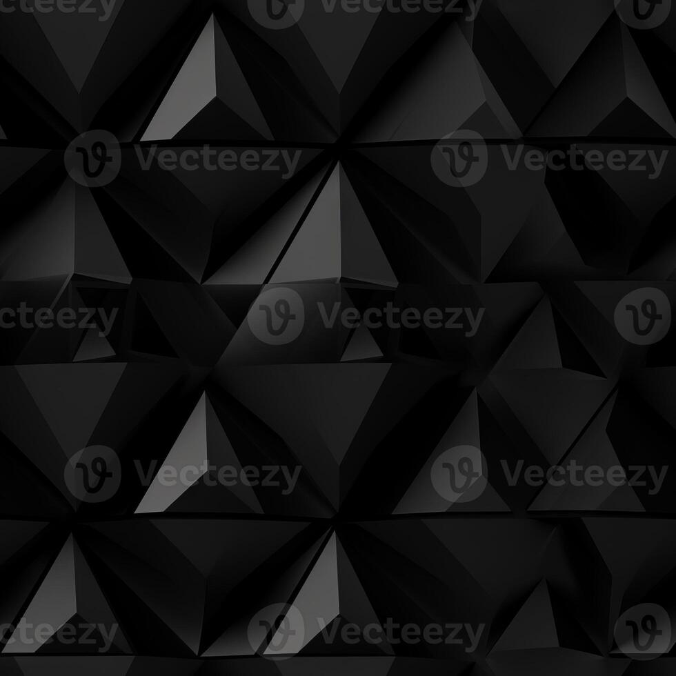 AI generated Dark black Geometric grid background Modern dark abstract texture seamless pattern photo