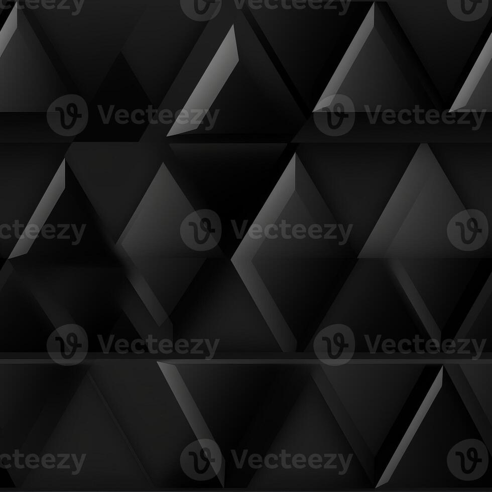 AI generated Dark black Geometric grid background Modern dark abstract texture seamless pattern photo