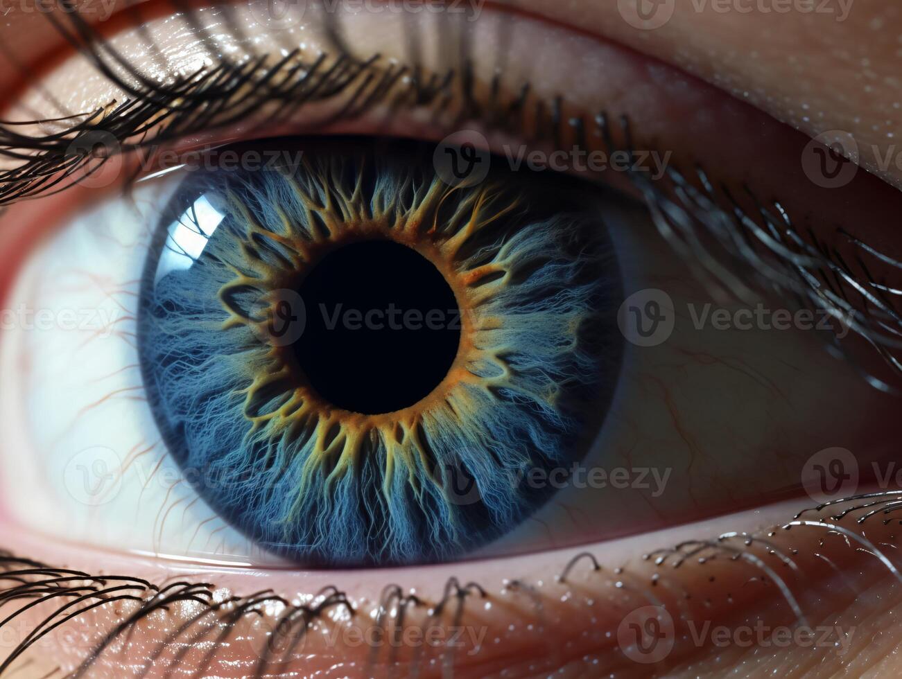 AI generated Close up of human eye. photo