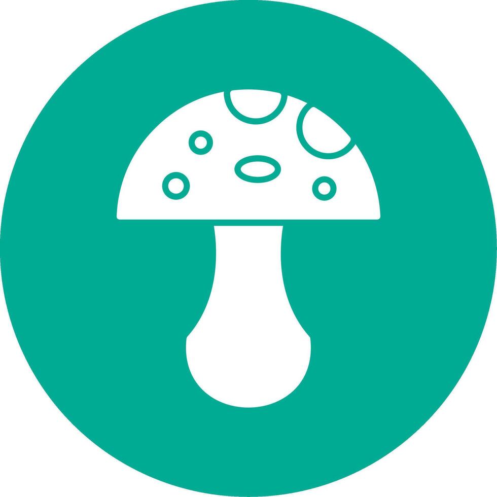 Mushroom Glyph Circle Icon vector